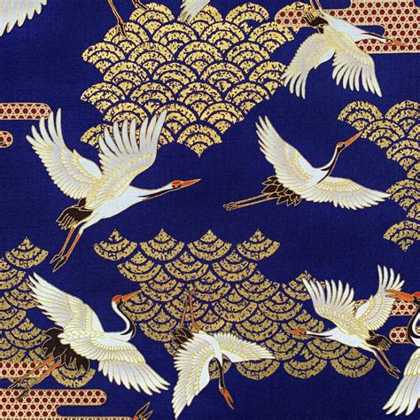 Japanese Cranes Fabric 